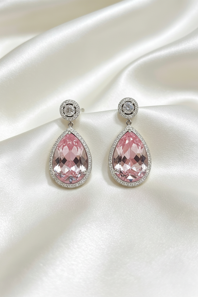The Duchess American Diamond Teardrop Statement Earrings
