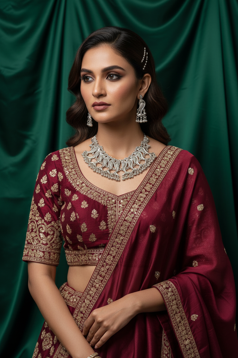 The Rekha Oxidised German Silver Jewellery Set