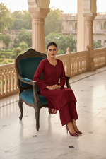 The Mira Nazakat 3D Chikankari Pure Muslin Silk Set | Famaza Couture