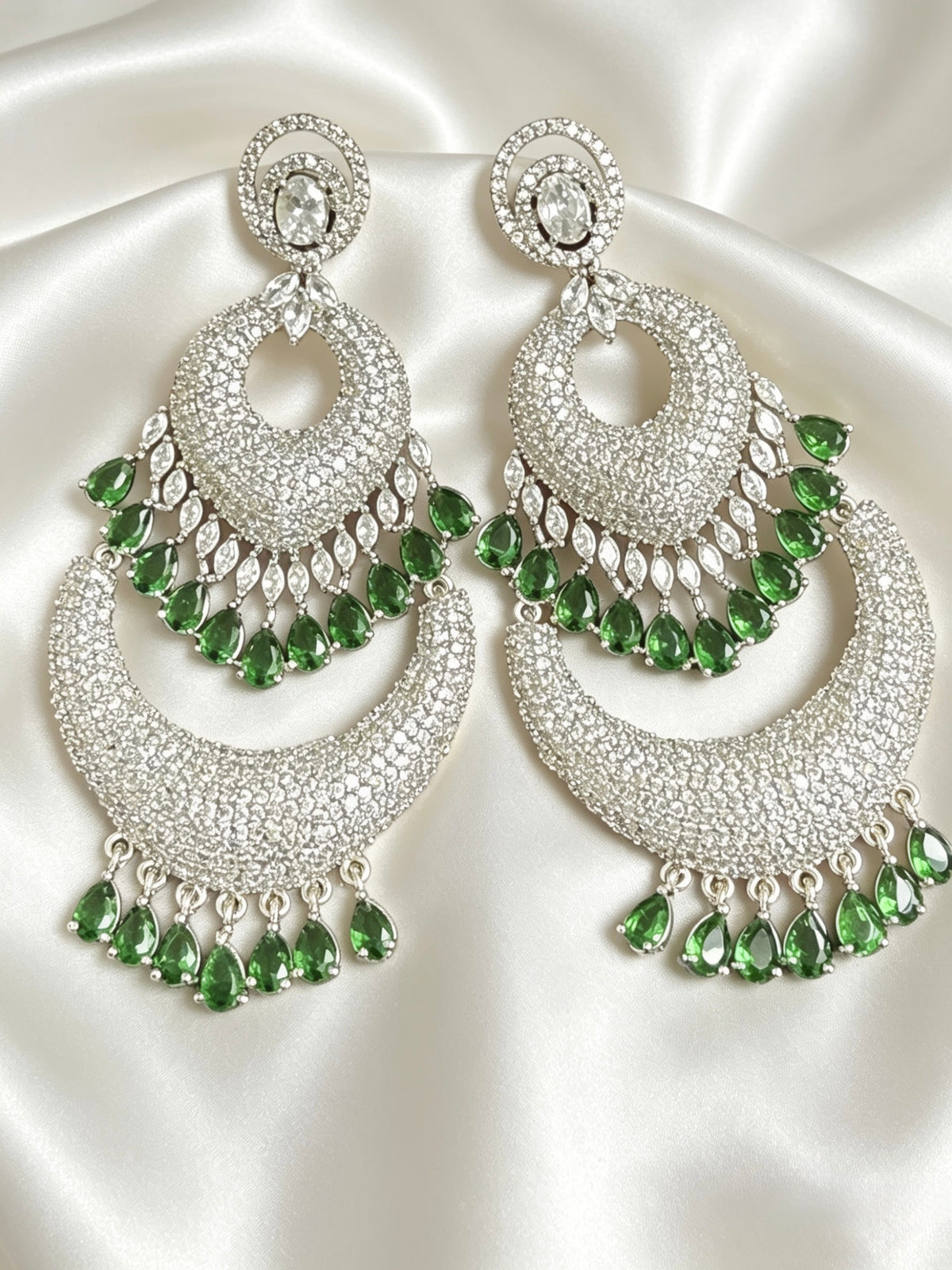 American Diamond white and Emerald green stones 