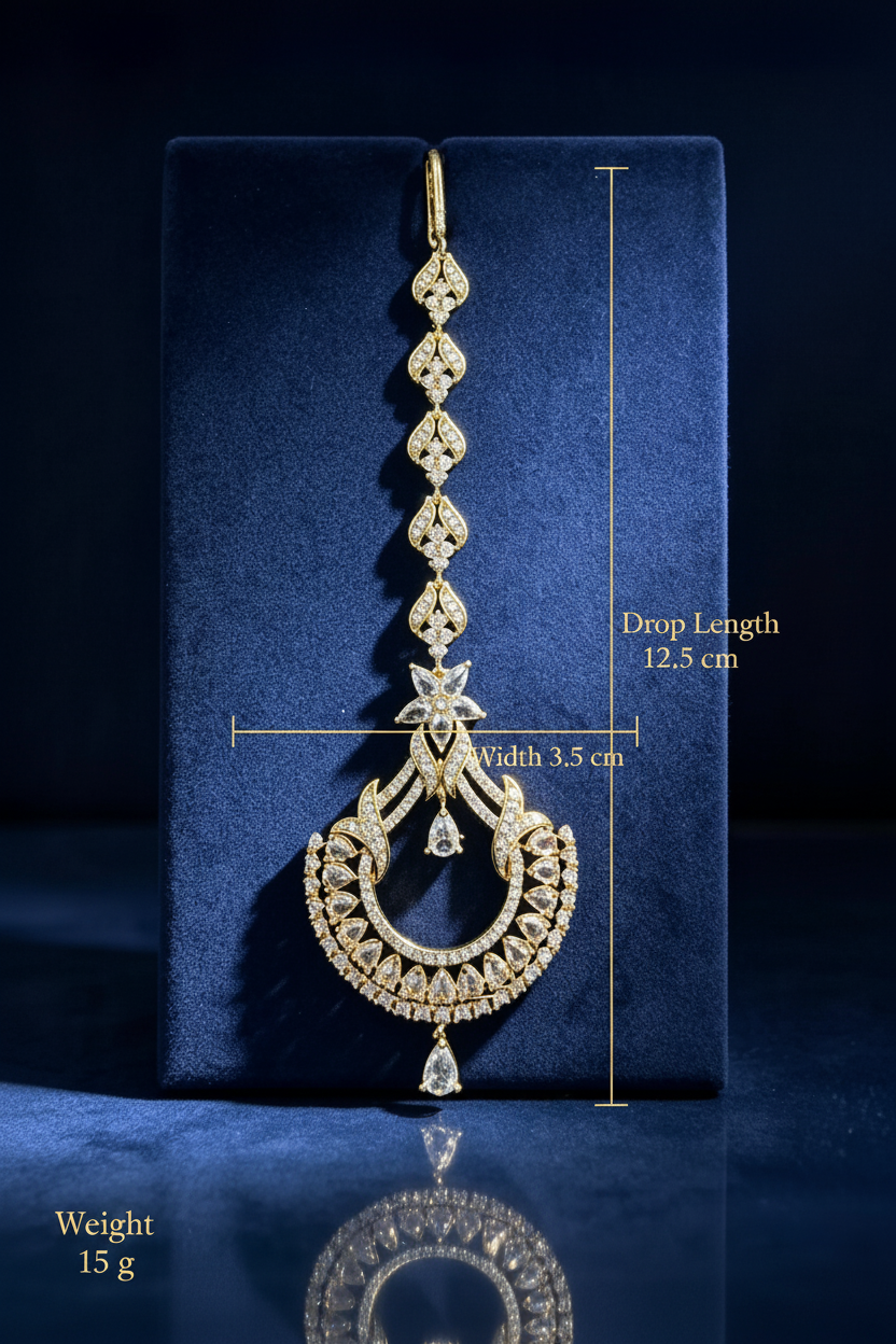 The Siya – Contemporary Luxe Cubic Zirconia Maang Tikka