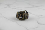 Black and gold glass beaded cuff bracelet for woman