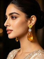 The Solstice 18K Gold Plated Diamond Statement Earrings