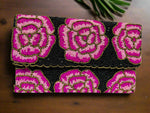 Clutch Bag - Black Pink Floral