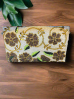 Colored Floral Handcrafted Clutch Bag