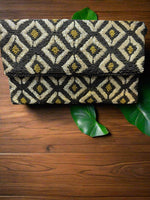 Black Gold Tiles Handcrafted Clutch Bag