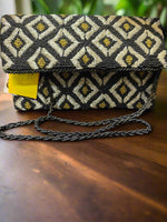 Black Gold Tiles Handcrafted Clutch Bag