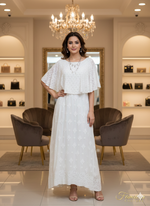 Chikankari cape dress styled for evening events