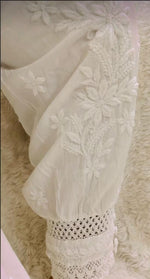 Afghani cotton pants in white with pleats, elasticated waist and ankle cuffs – Famaza Couture