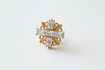  Close-up of 1.5cm wide crystal snowflake earring.