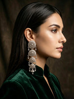 The Shanzey Antique Chandbali Earrings | Ultra-Lightweight Oxidised Navratri Jewellery