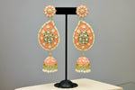 Meenakari Ambi Long Jhumka Earrings | Lightweight Bridal & Party Wear – Famaza Couture