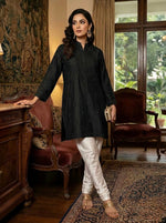 The Imperial Collared Kurti — Dense Ghaspatti Modal Silk Tunic