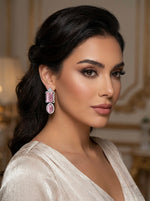 Midnight Glamour – Radiant American Diamond Teardrop Earrings