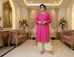 Plus Size Chikankari Cotton Kurti | 8XL–14XL | Elegant Shirt Dress – Famaza Couture