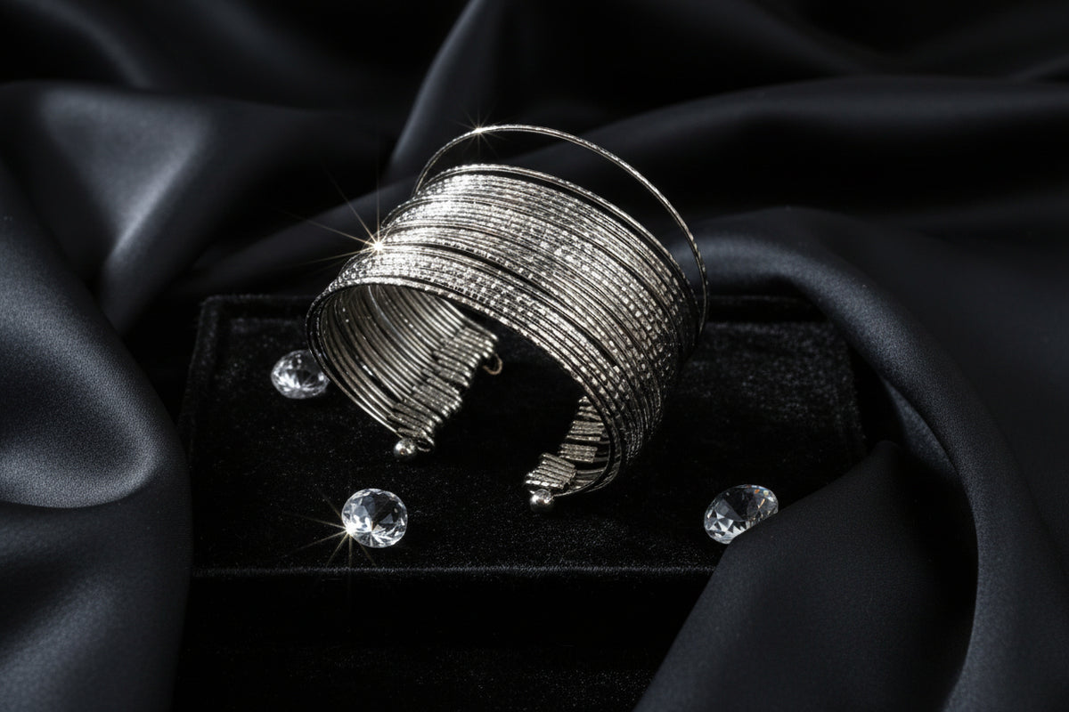 modern-black-and-silver-bangles-for-fusion-wear-fashion