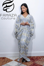 Moonlit Opulence Blue Velvet Sequin Kaftan