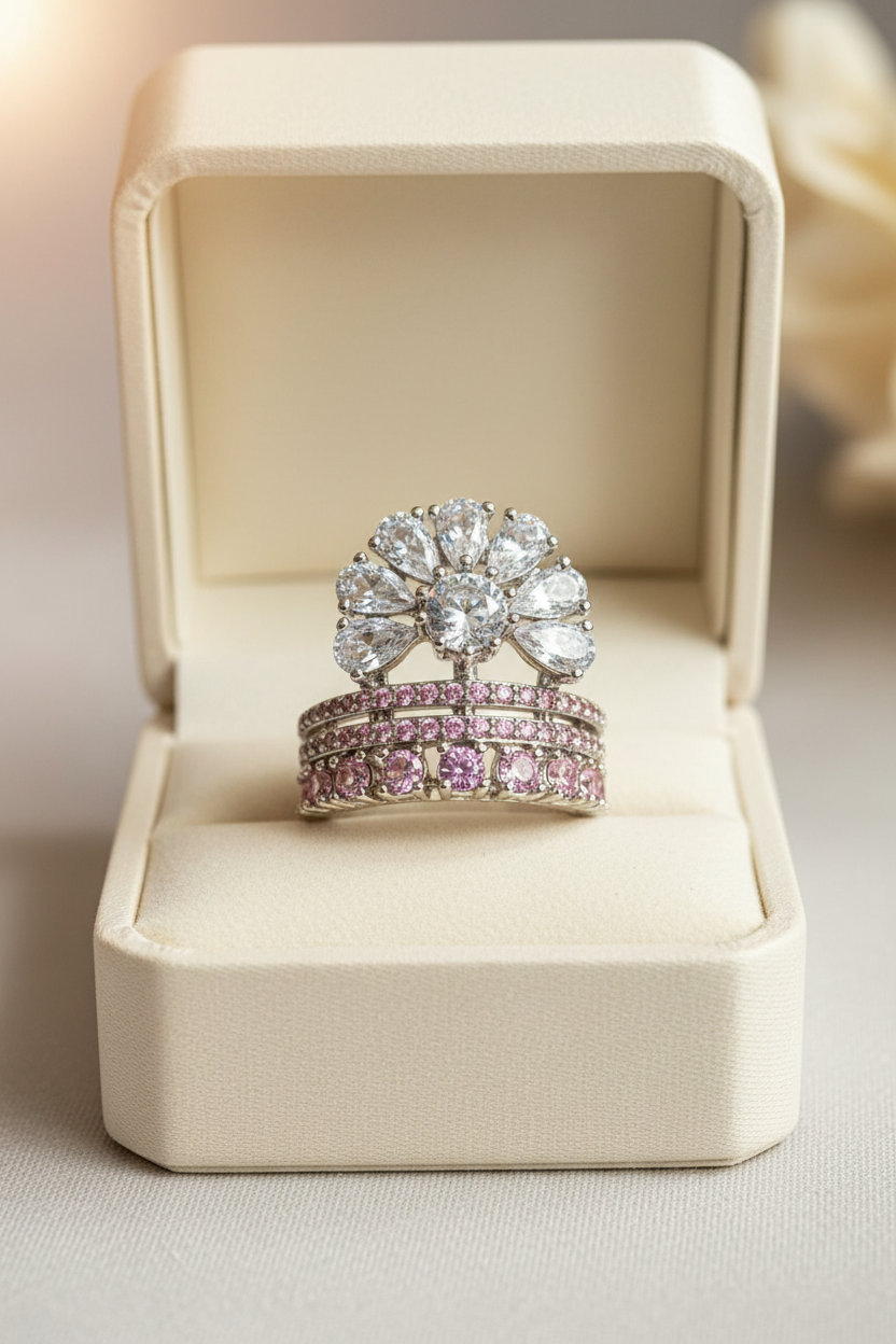 The Sovereign Verdant American Diamond Ring | Famaza Couture