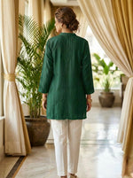 The Imperial Collared Kurti — Dense Ghaspatti Modal Silk Tunic