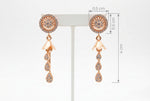 Elegant Golden Floral Crystal Drop Earrings — Delicate Shiny Dangle Jewellery