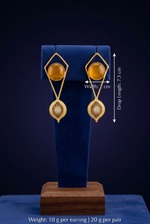 Golden Aura | Monalisa Stone Geometric Drop Earrings
