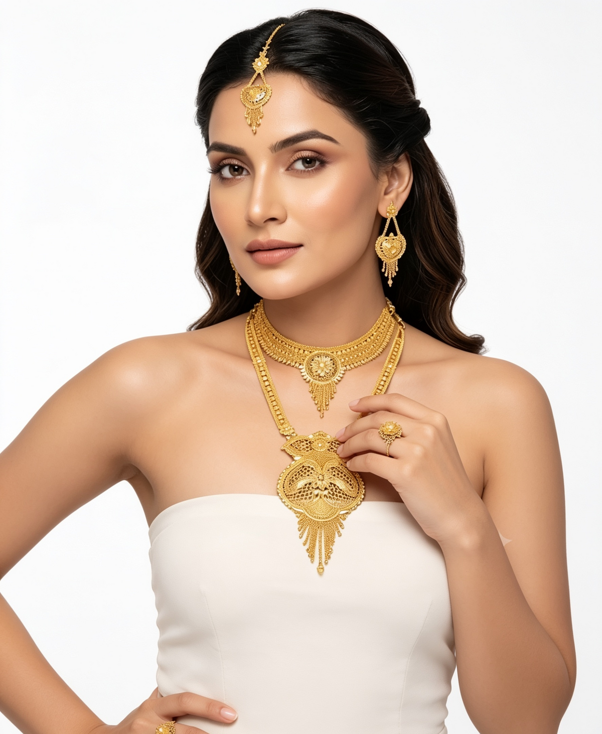 Gold plated bridal jewellery set 