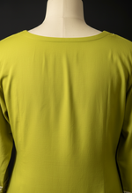 Olive green kurti rear view 