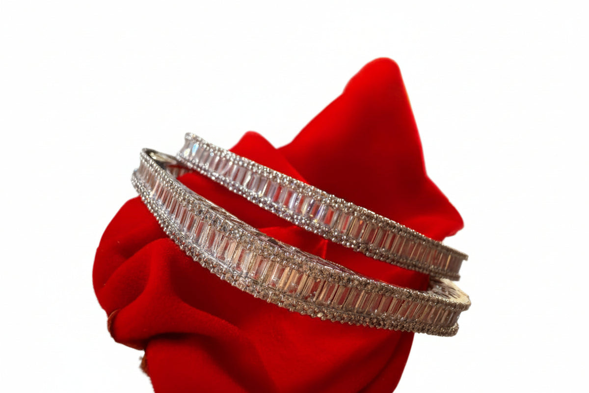Handcrafted AD Wedding Bangles for Evening Party Wear