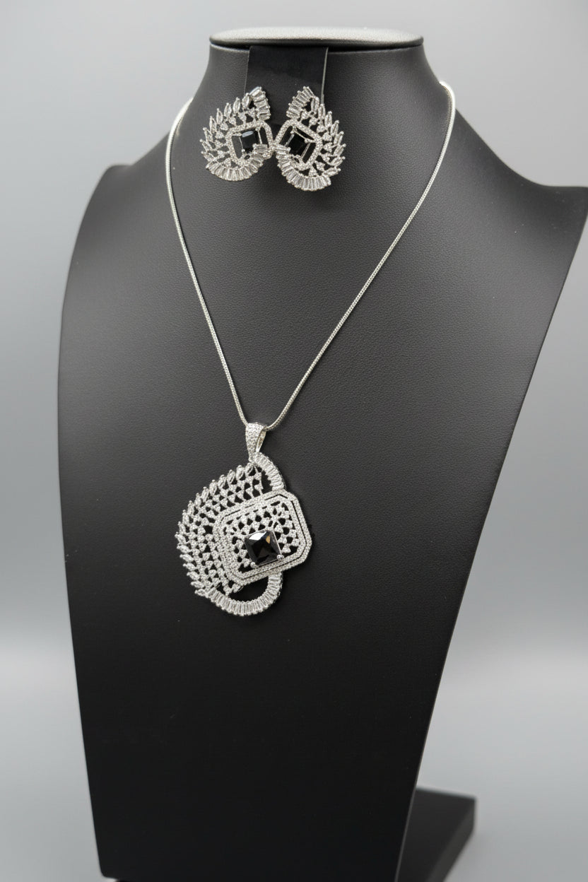 Artificial AD Pendants Set with earrings | Brooch Design – Famaza Couture