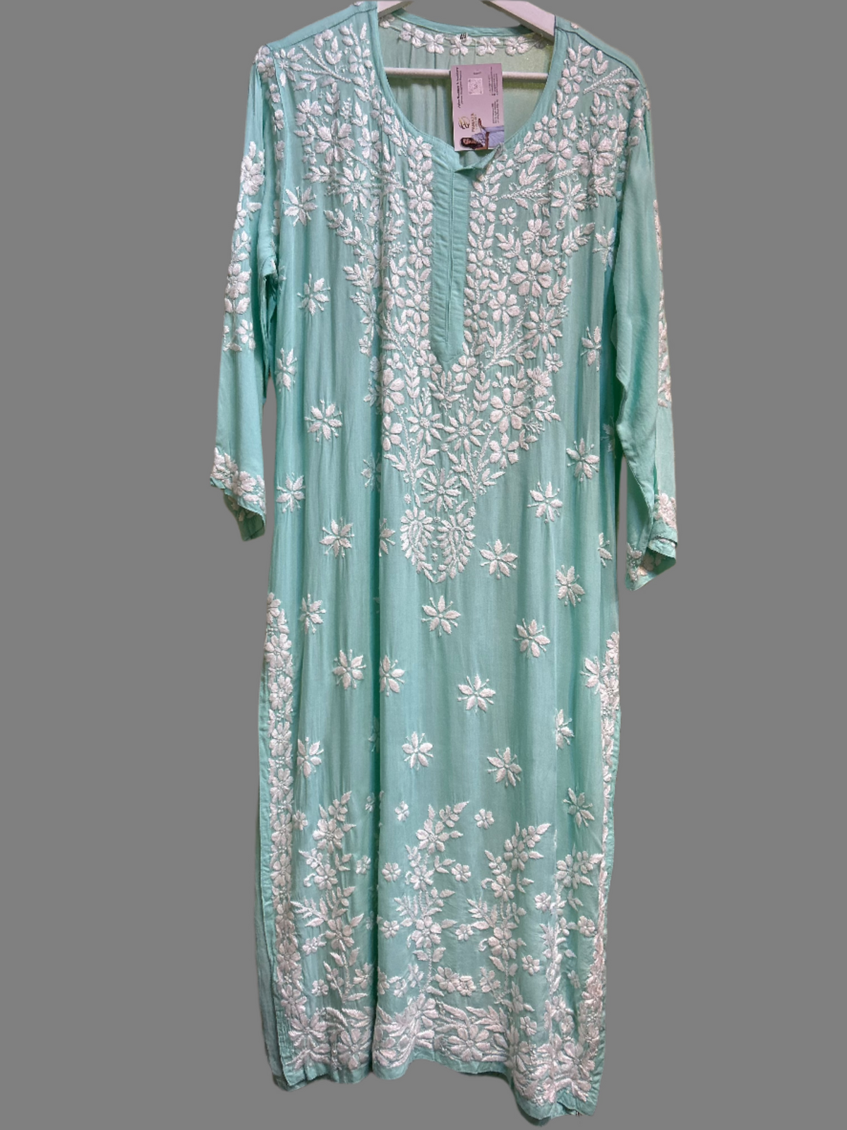 Multi-Size Floral Chikankari Kurti Top | Indian Shirt for Women | Famazacouture