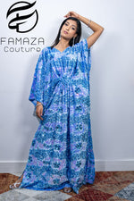 Sequins Velvet Kaftan Dress | Elegant Flowing Evening Wear – Famaza Couture