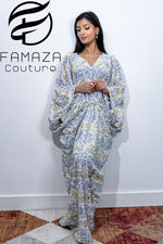 Sequins Velvet Kaftan Dress | Elegant Flowing Evening Wear – Famaza Couture