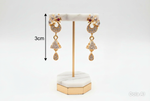 Mayura Rose Gold American Diamond Peacock Earrings | 3cm Jhumka Style Drops