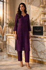 The Chandni Nazakat 3D Chikankari Modal Muslin Silk Set