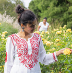 Chikankari Kurta/Shirt/Top - Modal Silk