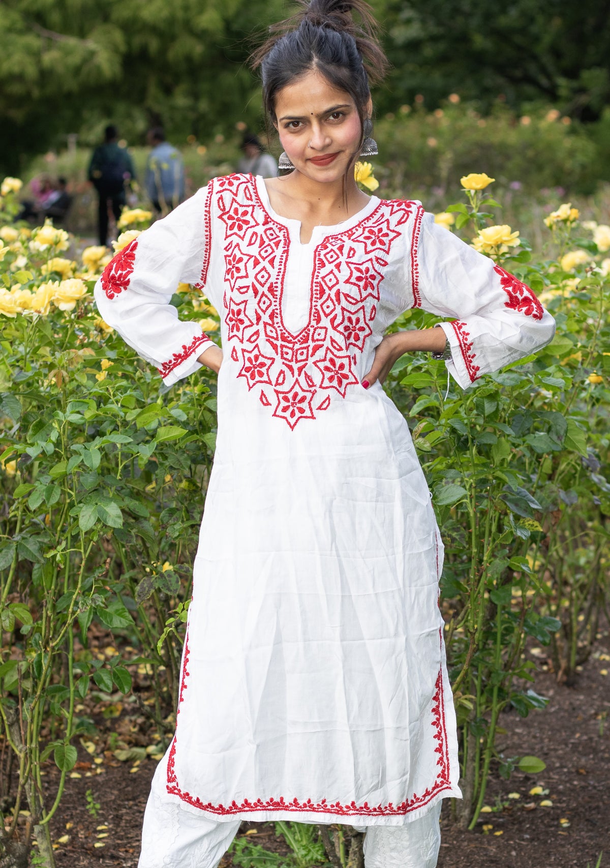 Chikankari Kurta/Shirt/Top - Modal Silk