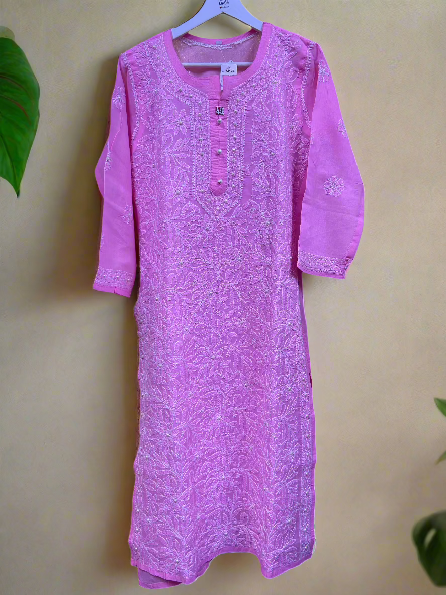 Chikankari Long Kurta/Shirt/Top Pearls