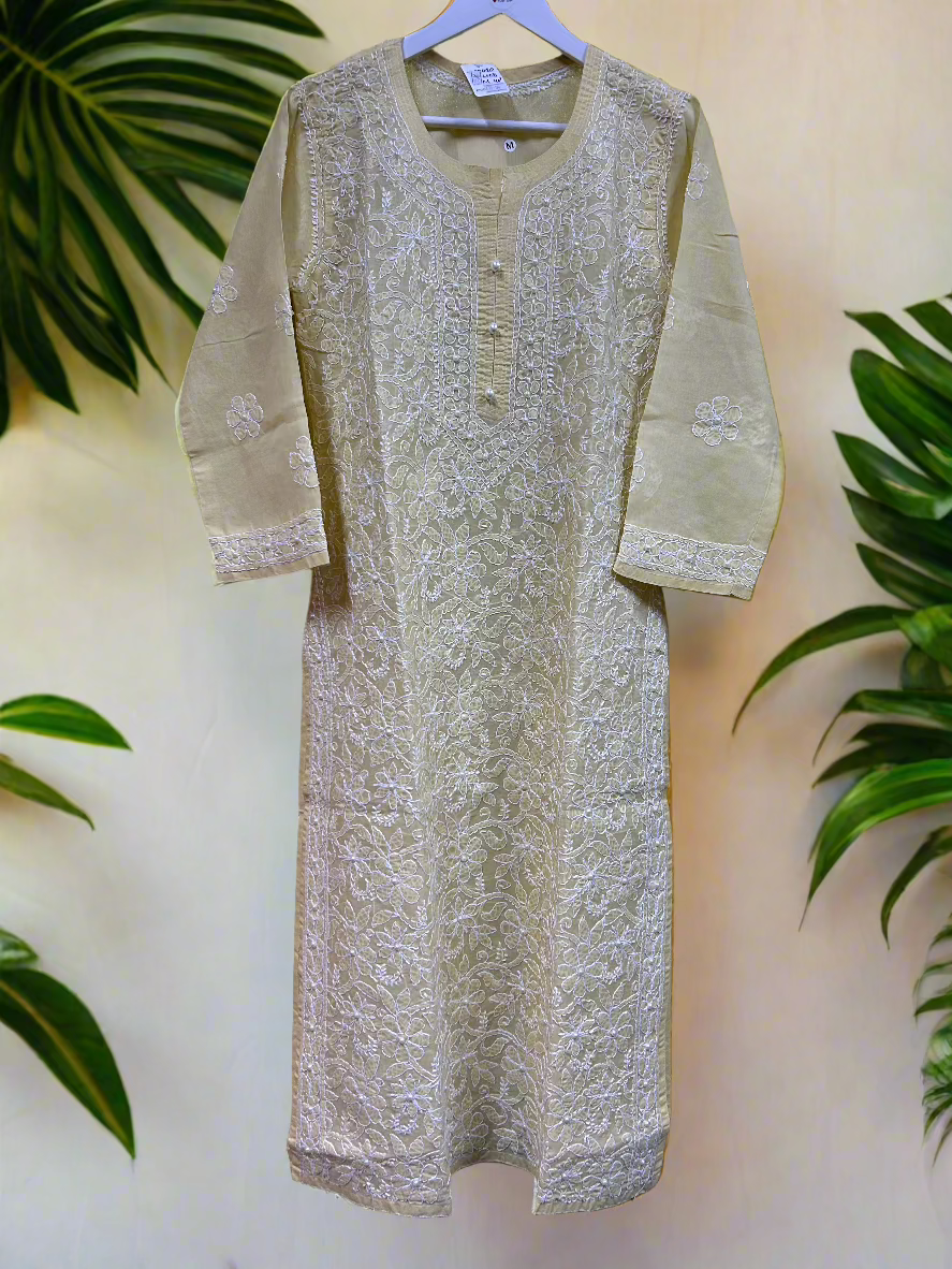 Chikankari Long Kurta/Shirt/Top Pearls