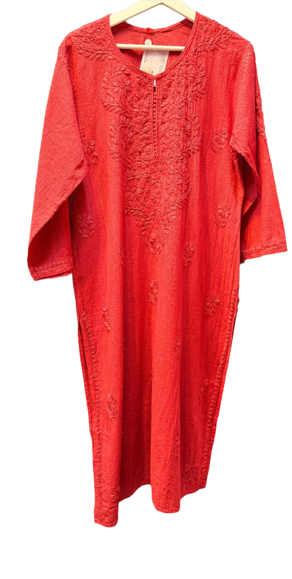 cotton kurti with Chikankari embroidery