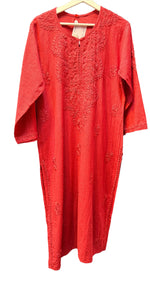 cotton kurti with Chikankari embroidery