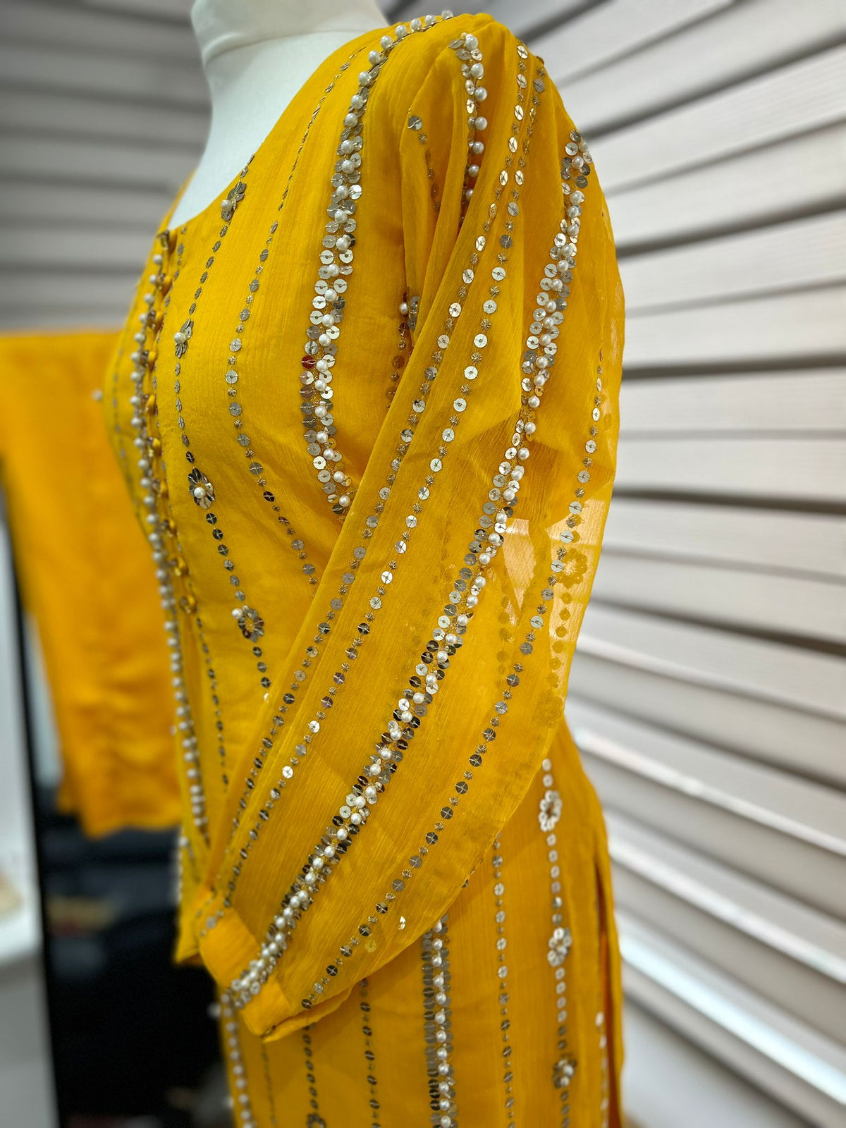 Party Wear Dress - Shan-e-Sheeba - Mango Yellow