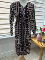 Traditional Ajrak Sindhi Kurta/Dress - Maroon