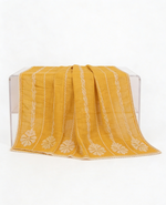 Mustard Yellow Cotton Pakistani 3PCS Suit | Chikankari Kota Doria Dupatta