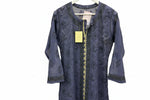 Navy blue kurti with hand embroidery work 