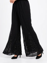 The Crimson & Ebony Regal Chikankari & Mukaish Georgette Sharara