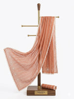 Premium Terracotta Pakistani Suit Set with Hand-Embroidered Kota Doriya Dupatta (3-Piece)