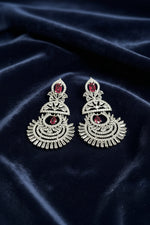 Pair of ornate American diamond earrings 