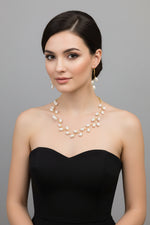 Pearl necklace and earrings 