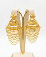 22K Gold Plated Layered Chain Chandelier Earrings – Royal Heritage 👑✨