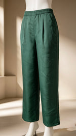 Pure Raw silk plain trousers. 